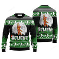 FUNSTUFFPRINT Bigfoot Believe Christmas Sweater, Christmas Sweater For Men & Women Ugly Sweater