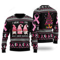 FUNSTUFFPRINT I Was Pink For Breast Cancer Awareness Ugly Christmas Sweater For - Christmas Gift Ugly Sweater