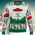 FUNSTUFFPRINT Christmas Alien Santa Get In Loser Ugly Sweater Ugly Sweater