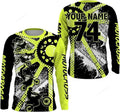 FUNSTUFFPRINT Custom Dirt Bike Freestyle Kid Men Women MX Jersey Green Motocross Gear Racing Shirt 3D Long Sleeve T-Shirt