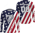 FUNSTUFFPRINT Custom Motocross Jersey American Flag Dirt Bike Racing Shirt, Off-Road Rider Racewear for Men 3D Long Sleeve T-Shirt