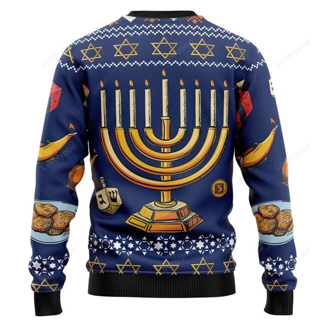 FUNSTUFFPRINT Jewish Hanukkah D0210 Ugly Christmas Sweater - Christmas Signature Ugly Sweater
