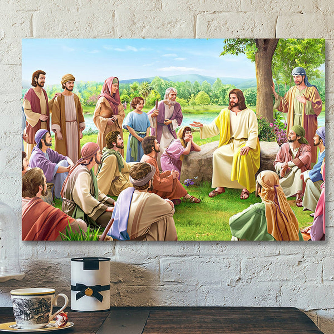 Jesus Preaching - Jesus Pictures - Jesus Canvas Poster - Jesus Wall Art - Christ Pictures - Faith Canvas - Gift For Christian 