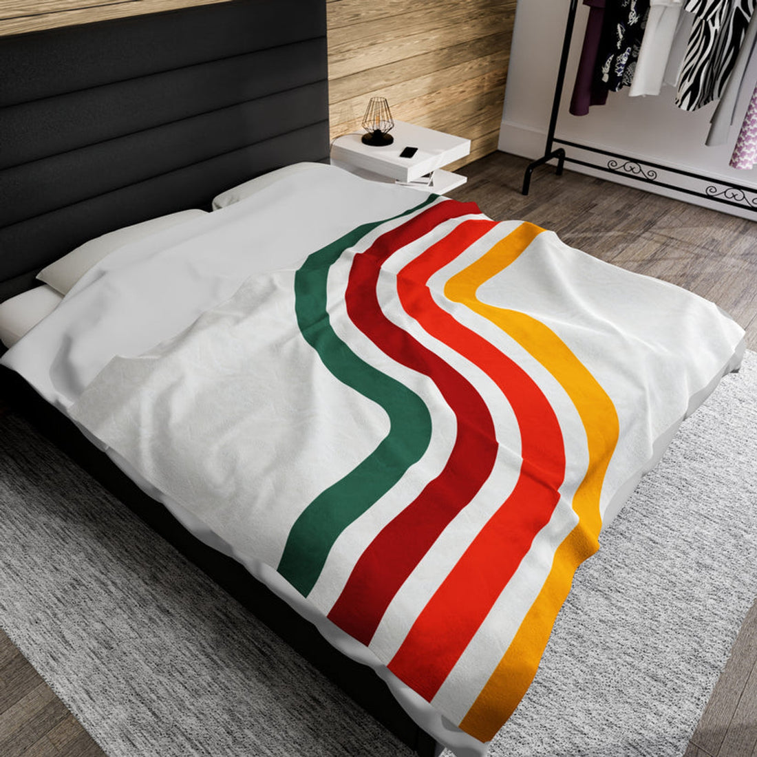 FUNSTUFFPRINT Retro Velveteen Plush Blanket