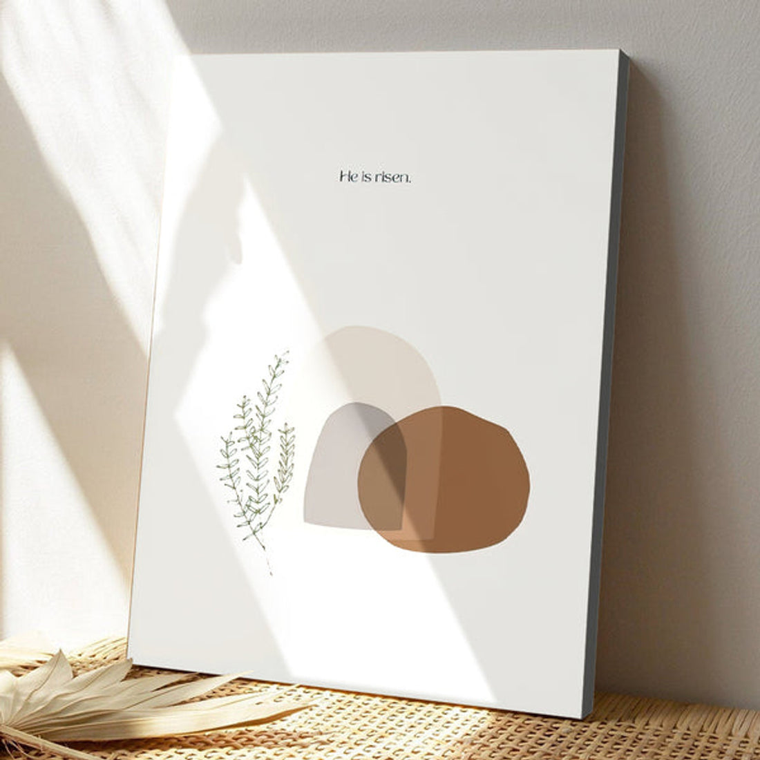 He is Risen - Minimalist Empty Tomb Resurrection Wall Art - Easter Canvas - Easter Decor - Easter Art - Christian Canvas 
