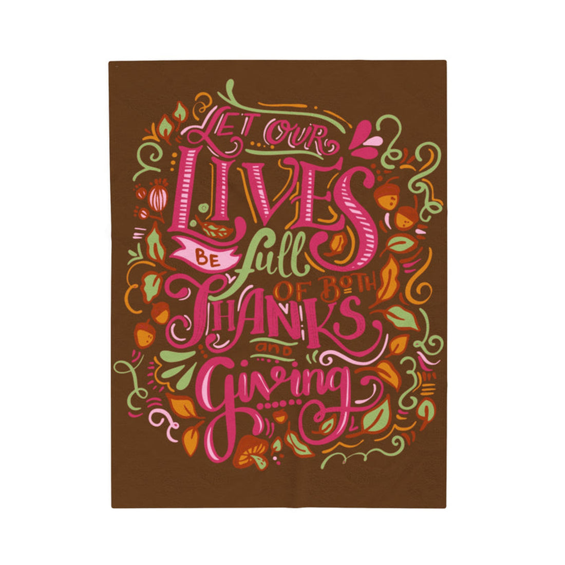 FUNSTUFFPRINT Thanks & Giving Velveteen Plush Blanket