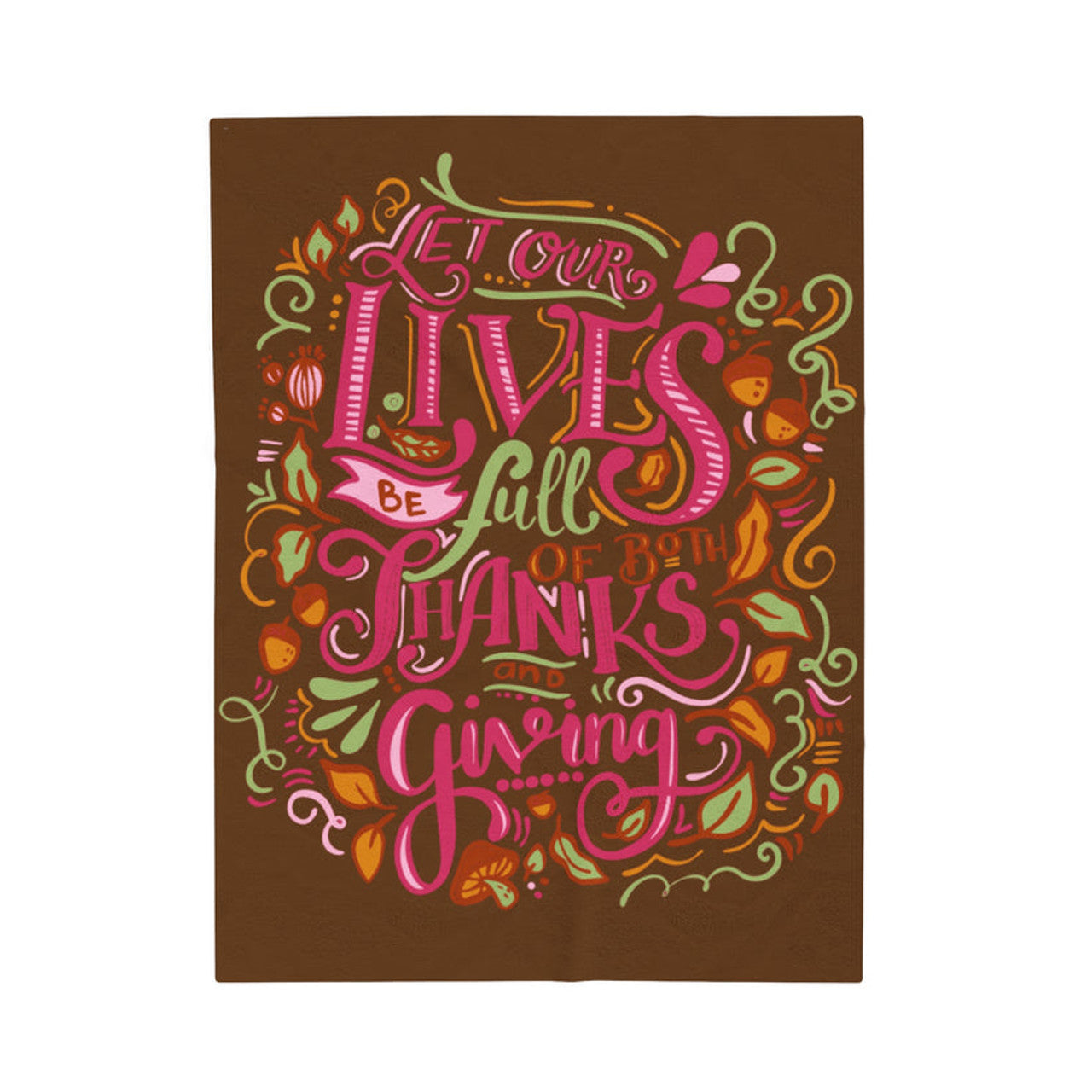FUNSTUFFPRINT Thanks & Giving Velveteen Plush Blanket