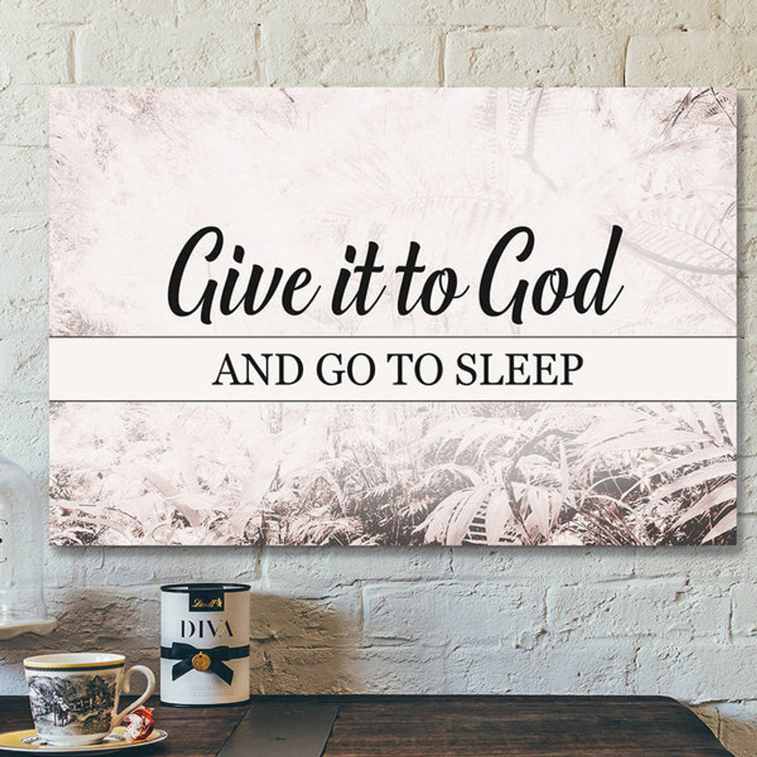 Bible Verse Wall Art Canvas - Scripture Wall Decor - Jesus Canvas - Give It To God And Go To Sleep Canvas Poster