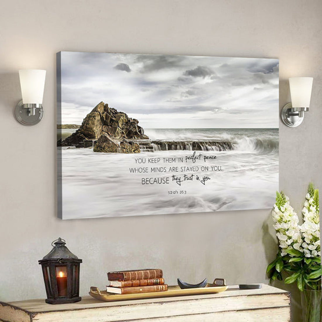 You Keep Them In Perfect Peace Whose Minds Are Stayed On You - Christian Canvas Prints - Faith Canvas - Bible Verse Canvas 