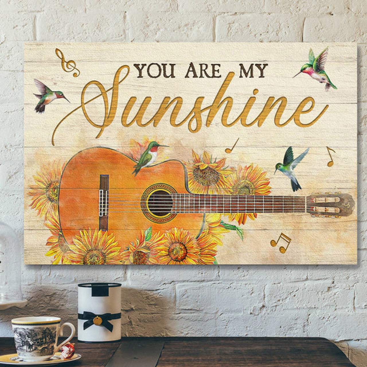 God Jesus Landscape Canvas Prints - God Wall Art - Jesus - Stunning Guitar - You Are My Sunshine 