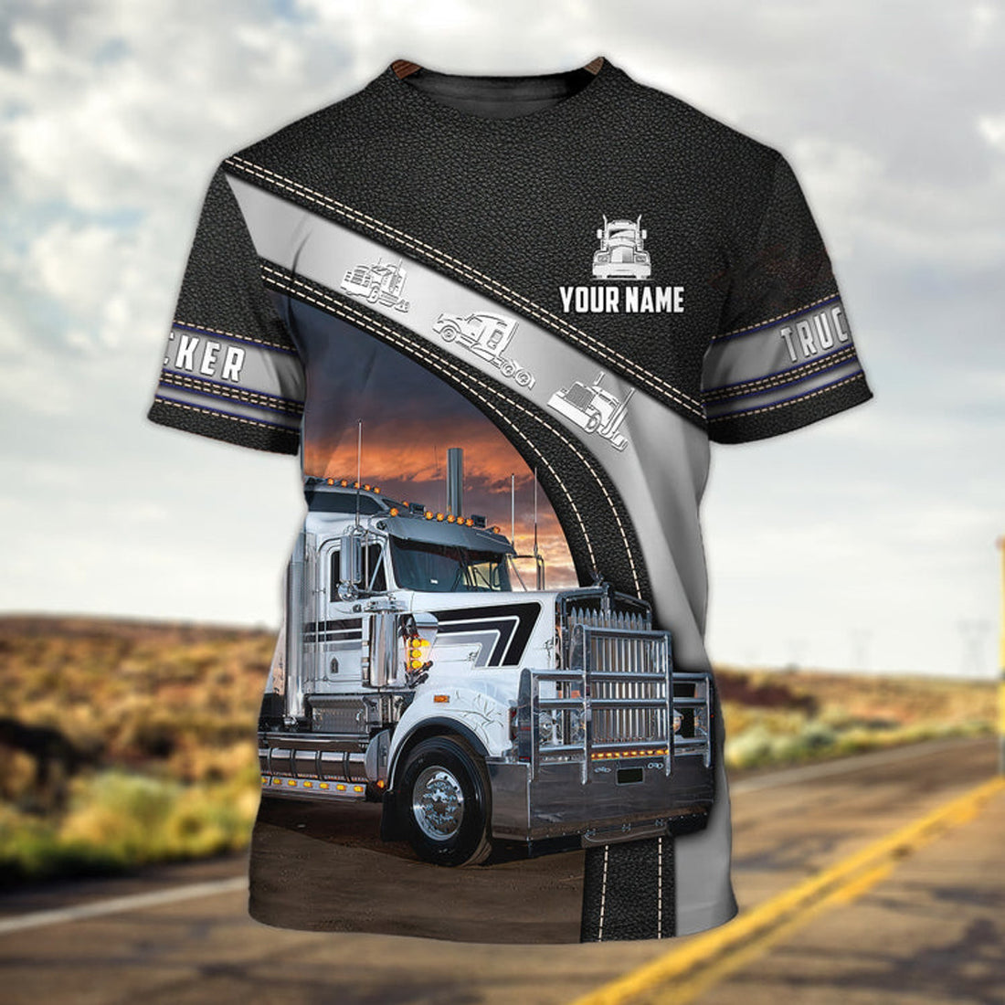FUNSTUFFPRINT Custom Trucker T-Shirt Men Women Cute Truck On Shirt Best Gift To Trucker 3D T-shirt