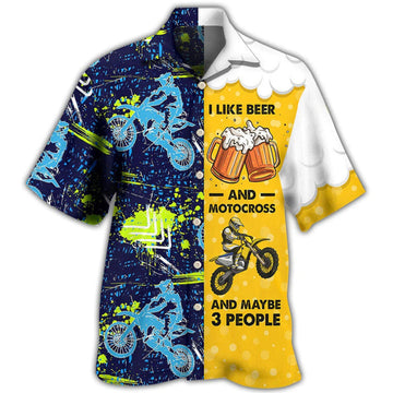 Beer I Like Beer And Motocross Unisex Hawaiian Shirt