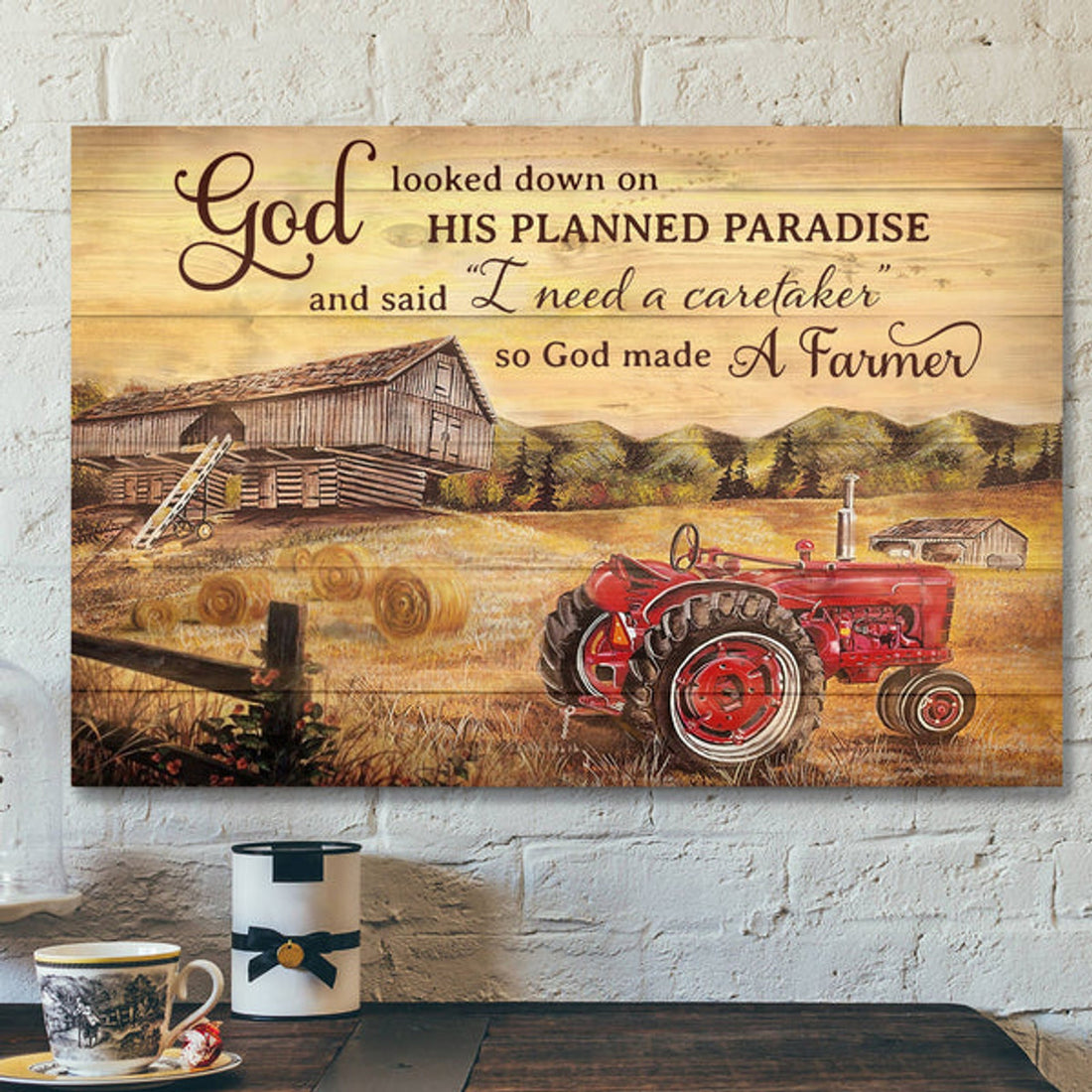 So God Made A Farmer Posters Canvas - Christian Wall Art - Gift For Farmer