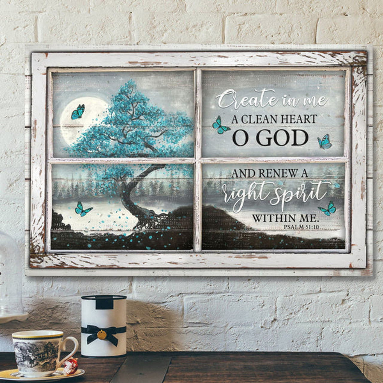 Landscape God Canvas Prints - Jesus Canvas Wall Art - The tree of peace - Create in me a clean heart Canvas 