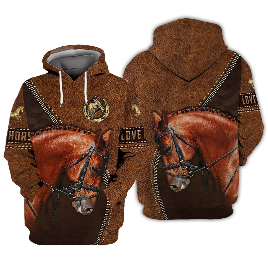 FUNSTUFFPRINT Love Horse 3D Full Print 3D Hoodie and Zip Hoodie