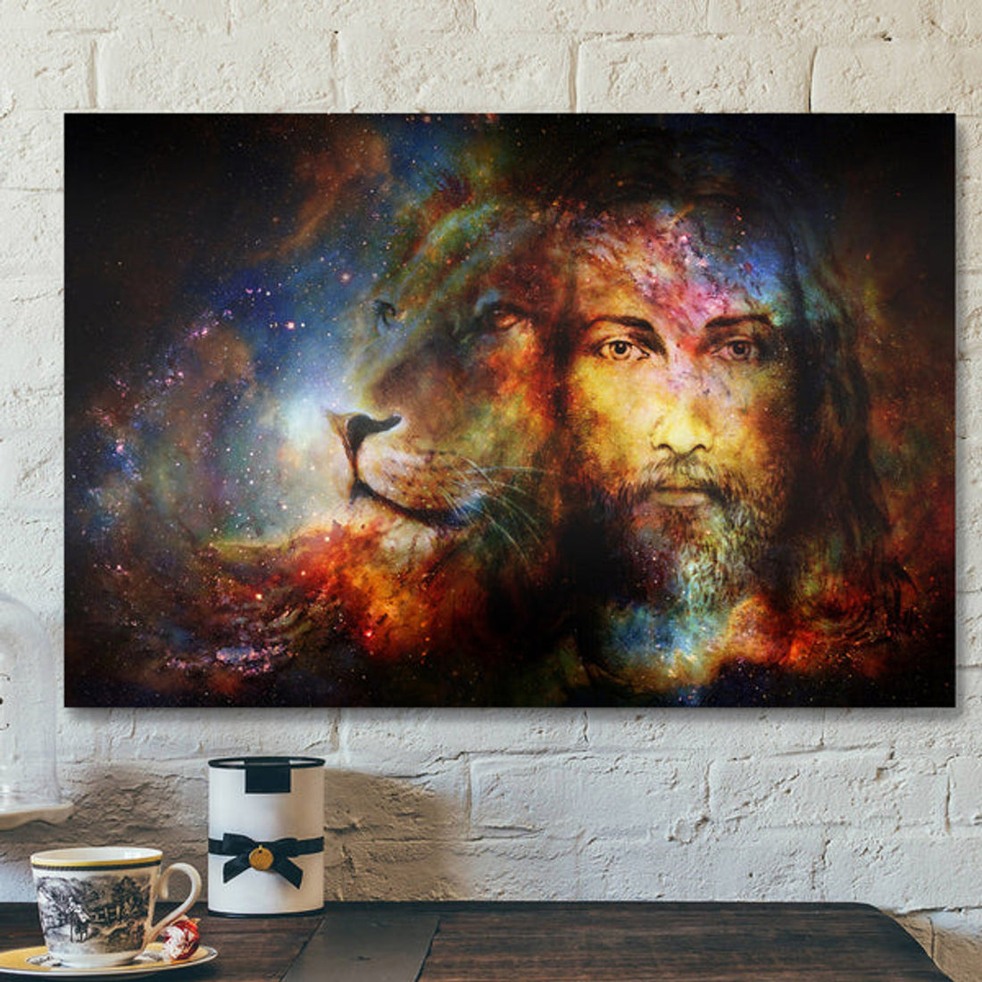 God Jesus Landscape Canvas Prints - God Wall Art - God And Lion