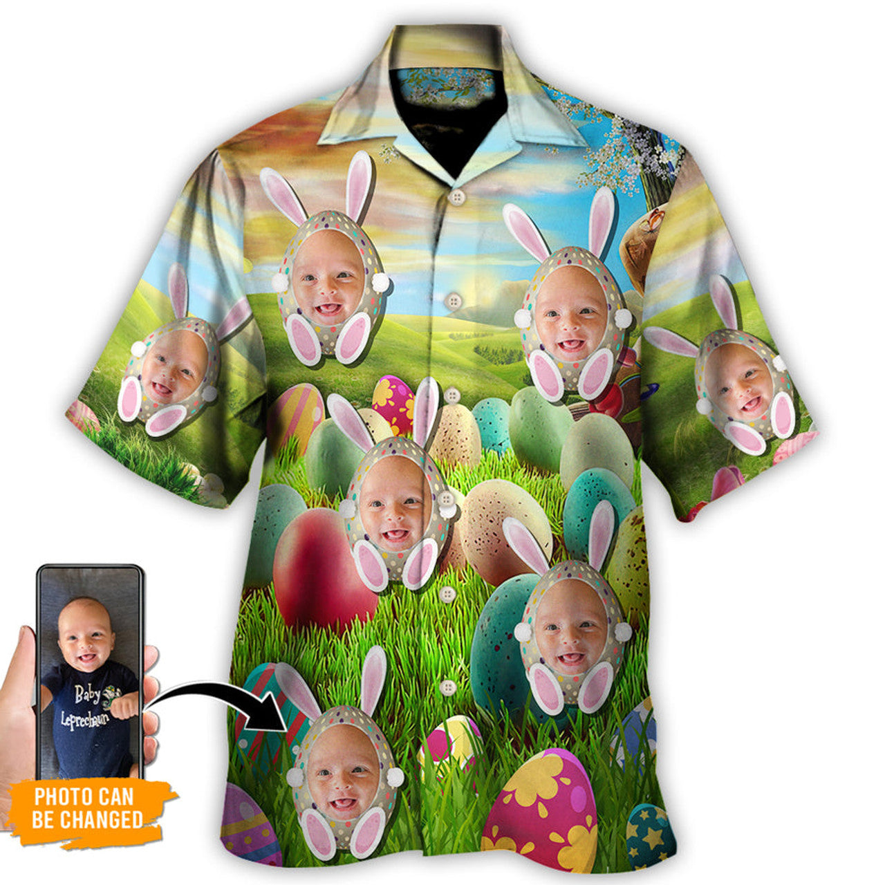Custom Easter This Is My Easter Shirt Bunny Cute Custom Photo - Hawaiian Shirt - Personalized Photo Gifts
