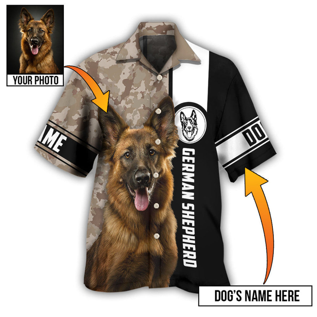 Custom German Shepherd My Lovely Dog Custom Photo Personalized - Hawaiian Shirt, Idea Gift for Dog Lover