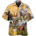 Beer And Horse Racing On The Steppe Hawaiian Shirt Men Women