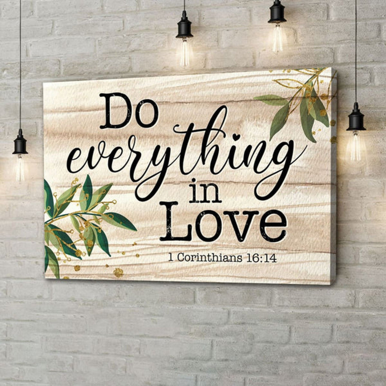 1 Corinthians 1614 Do Everything In Love Wall Art Canvas Bible Verse Wall Art - Religious Wall Decor