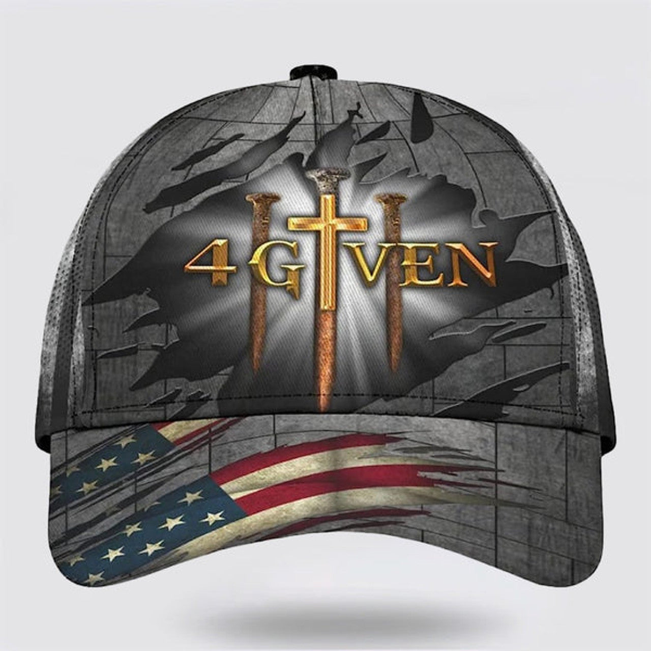 FUNSTUFFPRINT 1 Cross 3 Nails 4 Given Christian Baseball Cap - Christian Hats for Men and Women