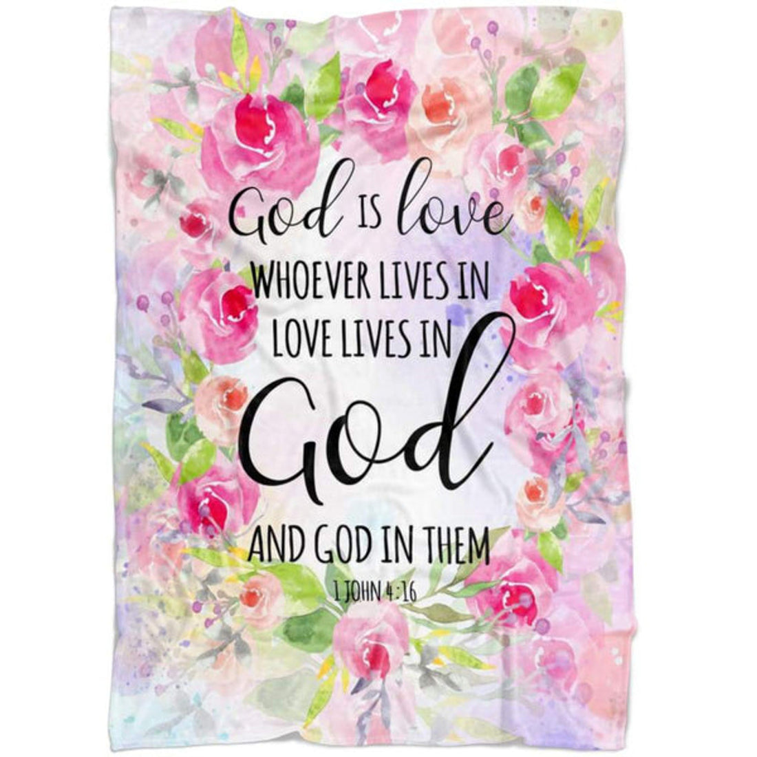 FUNSTUFFPRINT 1 John 416 God Is Love Fleece Blanket - Christian Blanket - Bible Verse Blanket