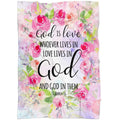 FUNSTUFFPRINT 1 John 416 God Is Love Fleece Blanket - Christian Blanket - Bible Verse Blanket
