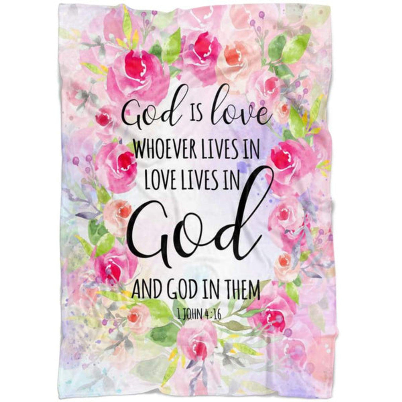 FUNSTUFFPRINT 1 John 416 God Is Love Fleece Blanket - Christian Blanket - Bible Verse Blanket