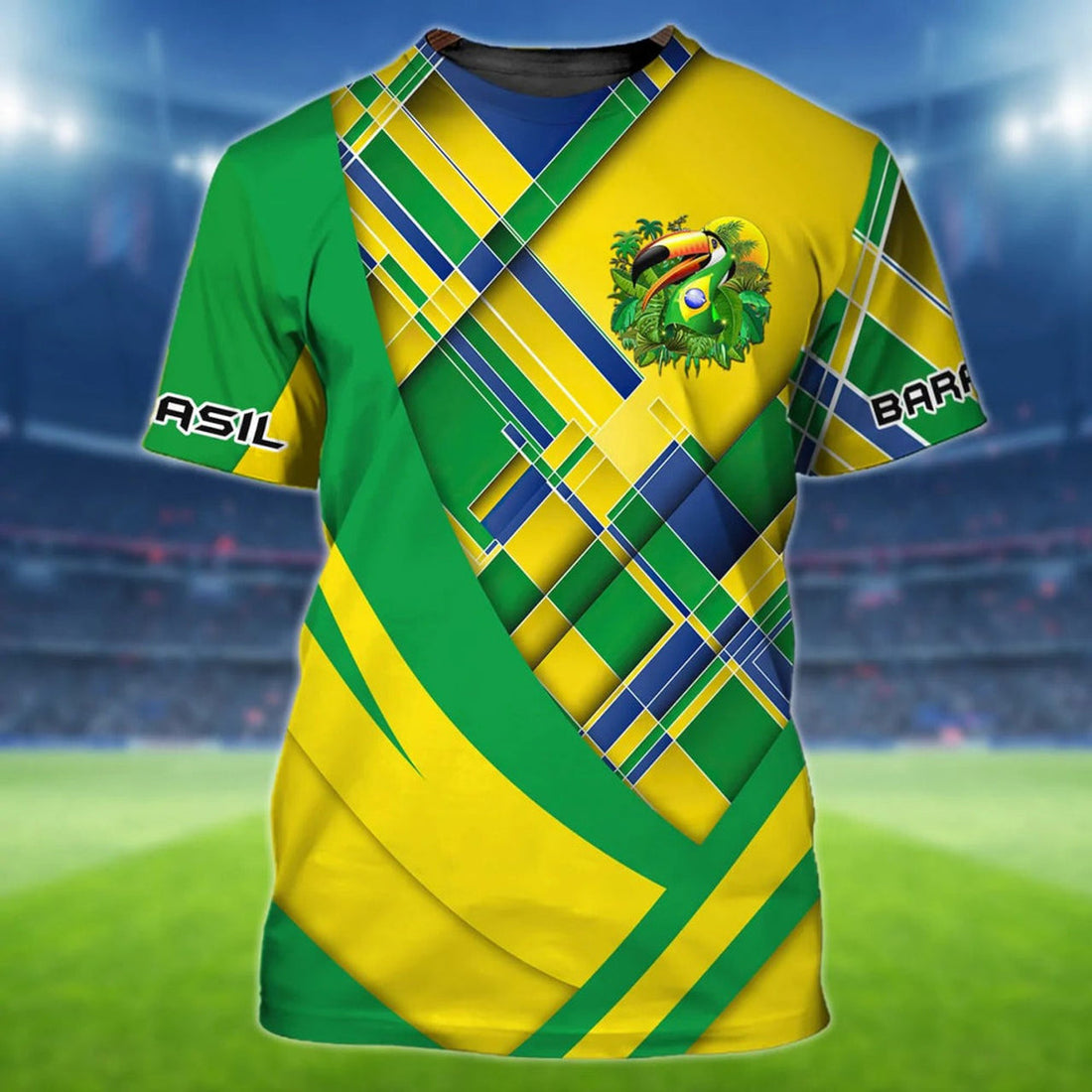 FUNSTUFFPRINT 3D T-Shirt For Brasil Soccer Fan, Brazil WC 2022 Shirts Men Women, Support Brazil Football Shirt 3D T-shirt