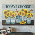 Bible Verse Canvas - Today I Choose Faith Hope Love Peace Joy Wall Art Canvas - Scripture Canvas Wall Art