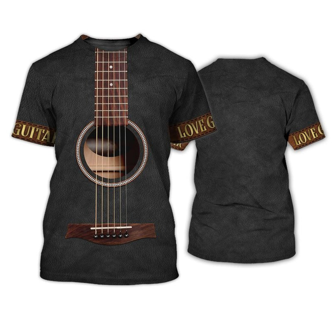 FUNSTUFFPRINT Sublimation On Guitar Classic, Guitar Acoustic Shirt For Guitar Men, Guitar Lover 3D T-shirt