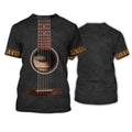 FUNSTUFFPRINT Sublimation On Guitar Classic, Guitar Acoustic Shirt For Guitar Men, Guitar Lover 3D T-shirt