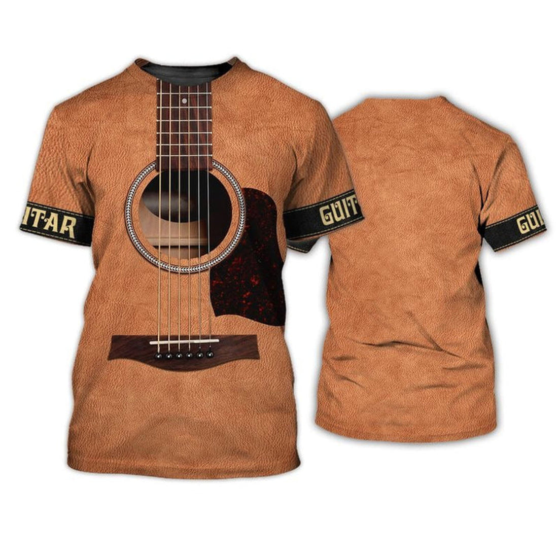 FUNSTUFFPRINT 3D Full Print T-Shirt Guitar Classic Guitar Acoustic Best Gift For Guitar Lover, Guitar Man 3D T-shirt