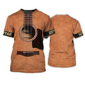 FUNSTUFFPRINT 3D Full Print T-Shirt Guitar Classic Guitar Acoustic Best Gift For Guitar Lover, Guitar Man 3D T-shirt