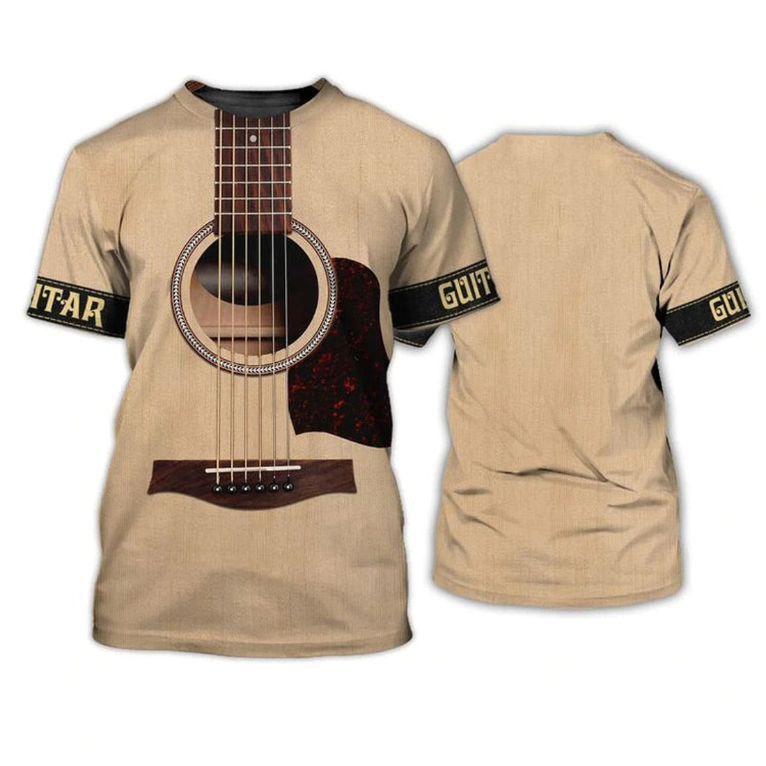 FUNSTUFFPRINT 3D All Over Printing Shirt Hoodie Guitar Classic, Guitar Acoustic Hoodie, Gifts For Guitar Man 3D T-shirt