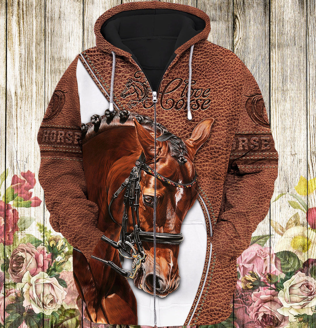 FUNSTUFFPRINT Brown Horse 3D Full Print 3D Hoodie and Zip Hoodie
