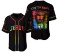 Personalized Jesus Baseball Jersey - Cross, God Baseball Jersey - Gift For Christians - Colorful Custom Printed 3D Baseball Jersey Shirt For Men Women