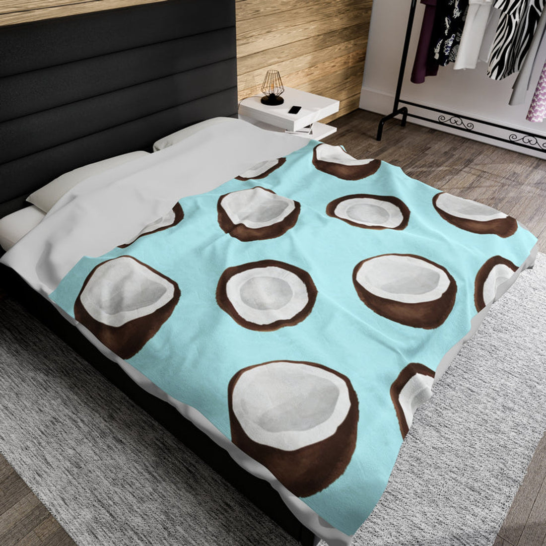 FUNSTUFFPRINT Gone Coconuts Velveteen Plush Blanket