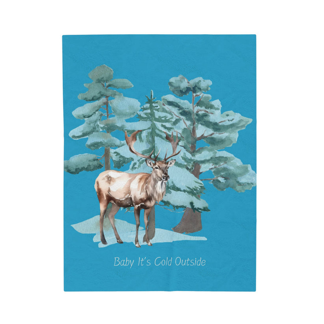 FUNSTUFFPRINT Cold Outside Velveteen Plush Blanket