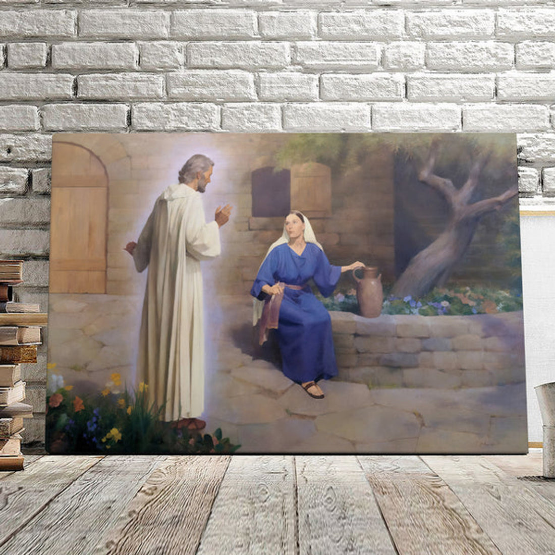 Luke 1:26-28 NTE - The Annunciation Of The Birth of Jesus - Jesus Watching Birds - Jesus Canvas - Jesus Poster - Christian Canvas Prints 