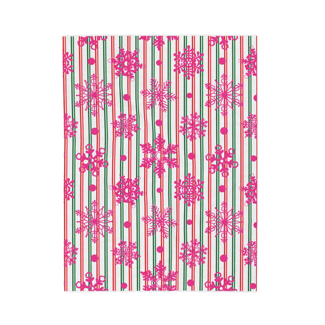 FUNSTUFFPRINT Pink Candy Snowflakes Velveteen Plush Blanket