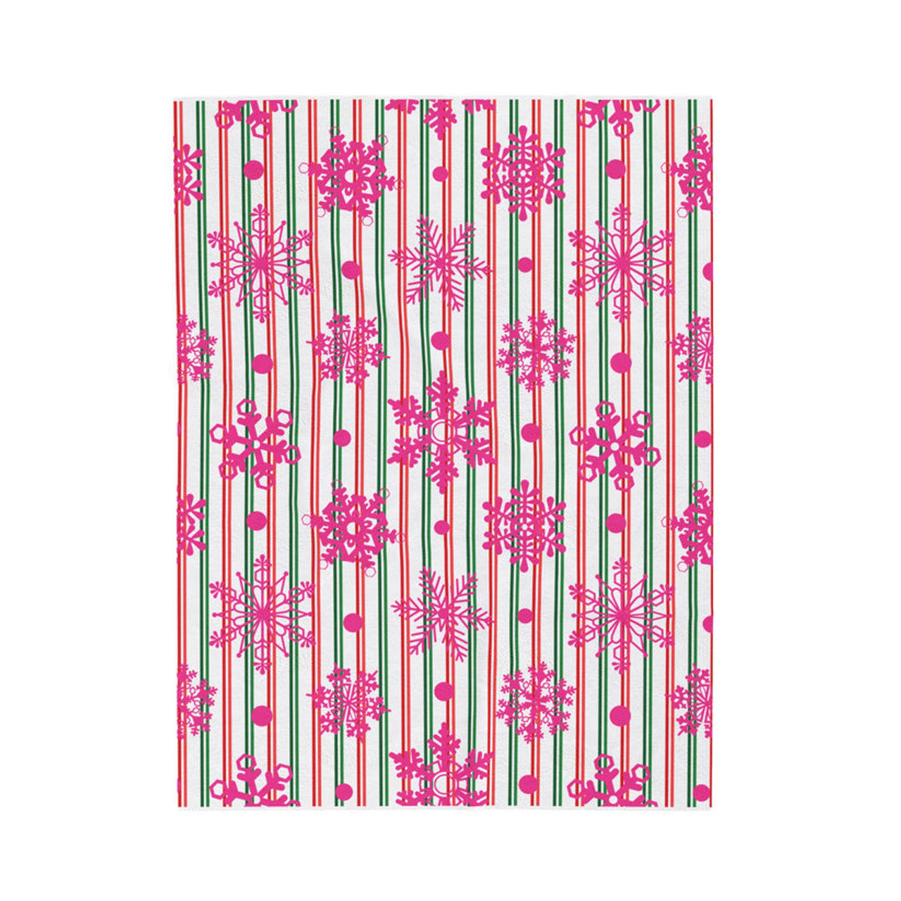 FUNSTUFFPRINT Pink Candy Snowflakes Velveteen Plush Blanket