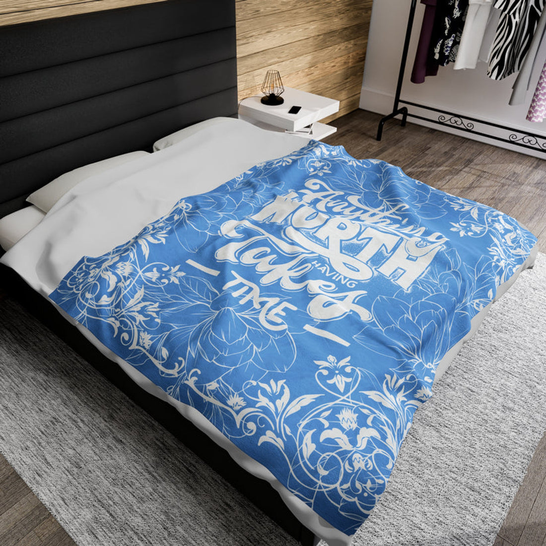 FUNSTUFFPRINT Takes Time Mental Illness Velveteen Plush Blanket