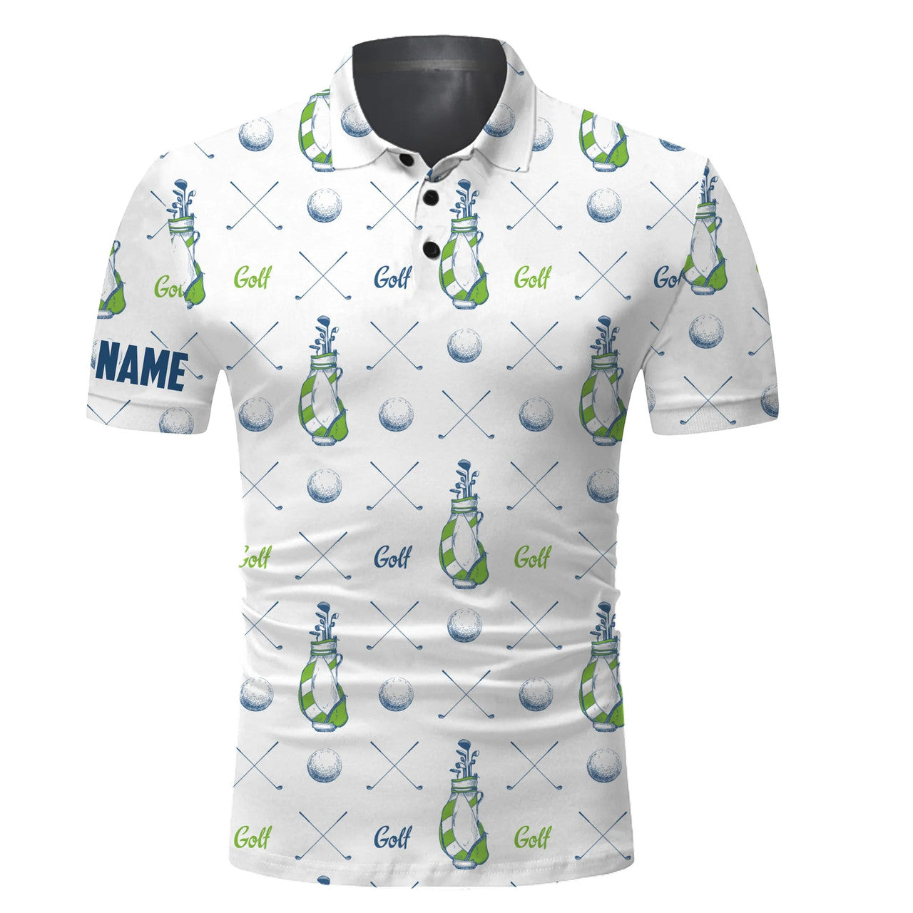 Custom Golf Men Polo Shirt, Custom Name Pattern Apparel - Personalized Sports Gift For Men, Husband, Boyfriend, Golf Lovers