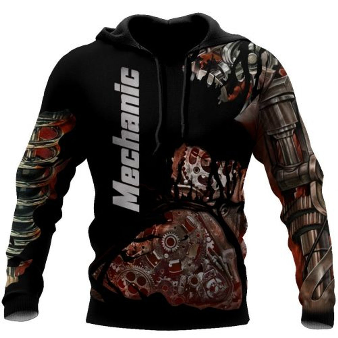FUNSTUFFPRINT Mechanic 3D Hoodie Black 3D Hoodie and Zip Hoodie