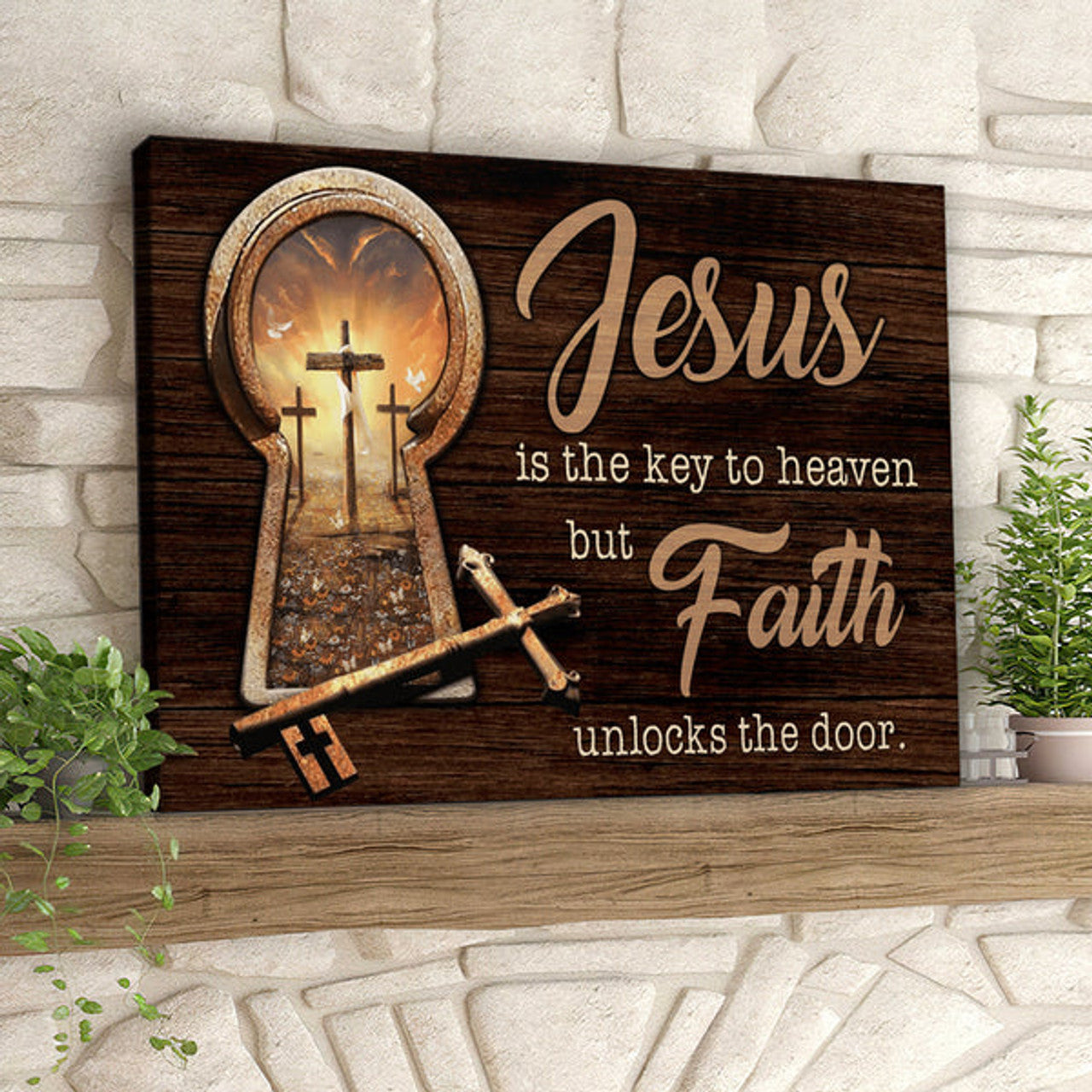 Jesus Is The Key To Heaven But Faith Unlocks The Door - Christian Canvas Prints - Faith Canvas - Bible Verse Canvas 
