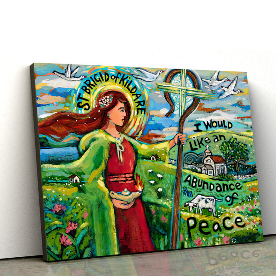 St Bridget Of Kildare Canvas Posters - Religious Wall Art 