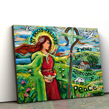St Bridget Of Kildare Canvas Posters - Religious Wall Art 
