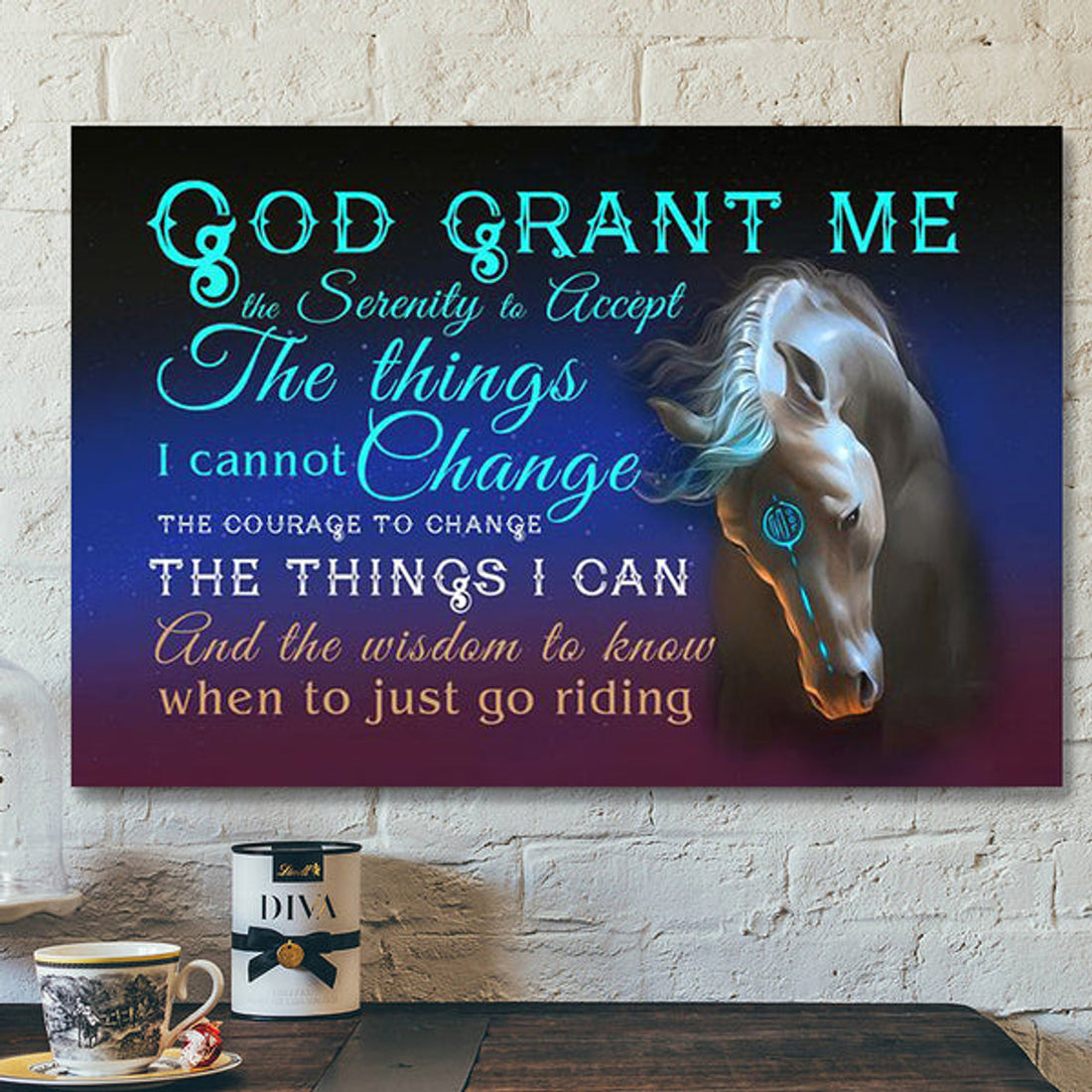 Scripture Wall Decor - Jesus Canvas Art - Wall Art - God Grant Me Canvas Poster