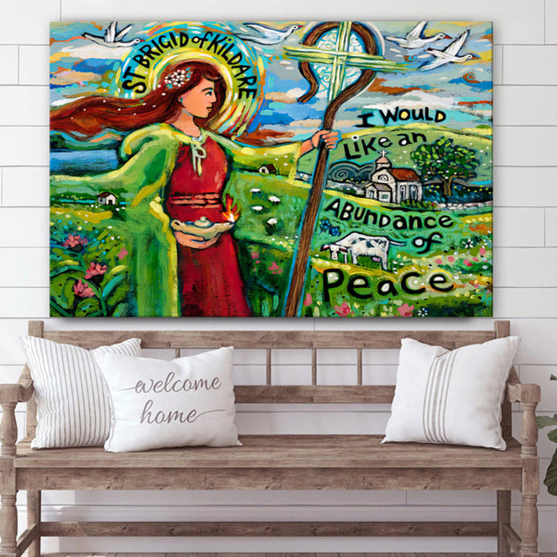 St Bridget Of Kildare Canvas Posters - Religious Wall Art 